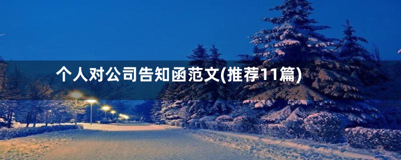 个人对公司告知函范文(推荐11篇)