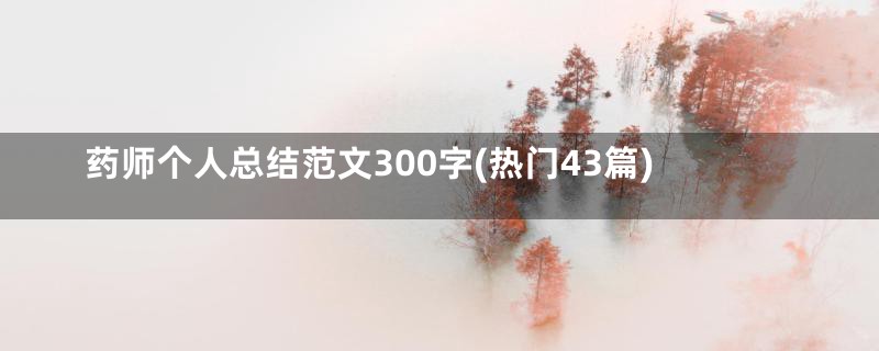 药师个人总结范文300字(热门43篇)