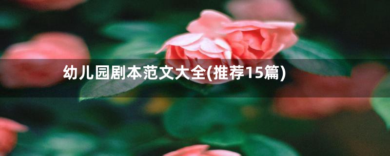 幼儿园剧本范文大全(推荐15篇)