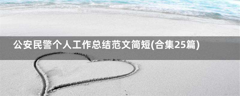 公安民警个人工作总结范文简短(合集25篇)