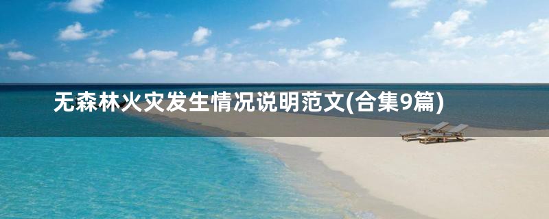无森林火灾发生情况说明范文(合集9篇)