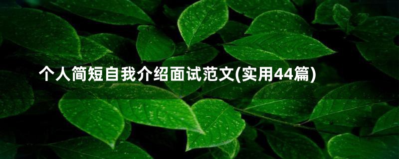 个人简短自我介绍面试范文(实用44篇)