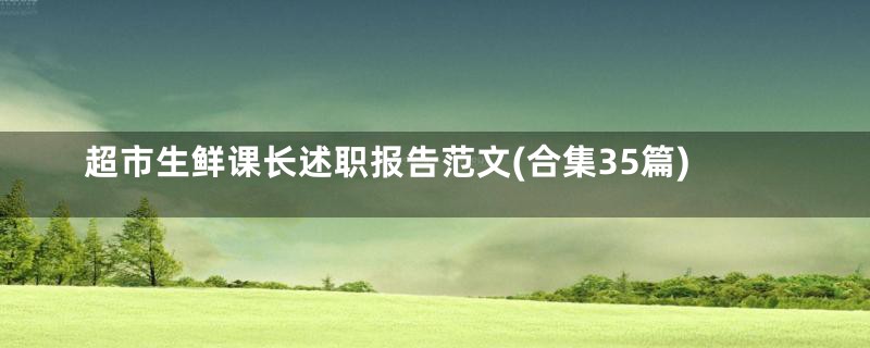 超市生鲜课长述职报告范文(合集35篇)