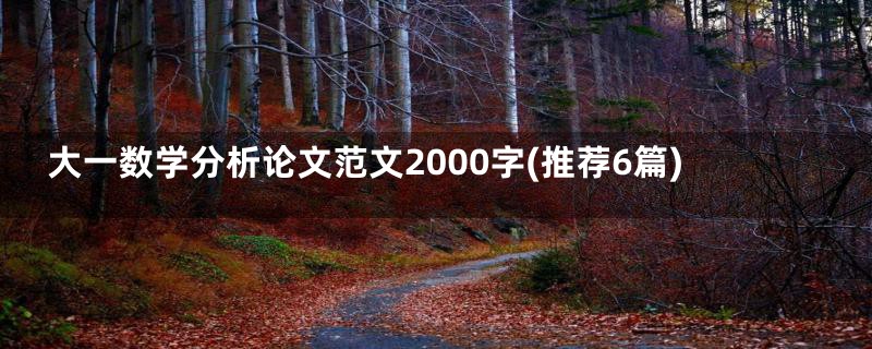 大一数学分析论文范文2000字(推荐6篇)