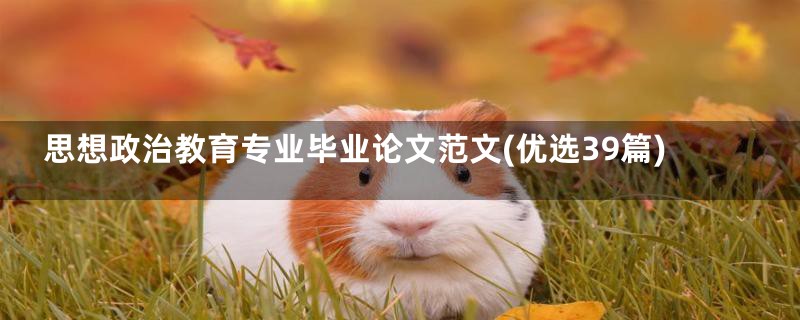 思想政治教育专业毕业论文范文(优选39篇)