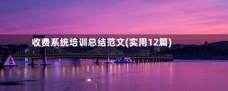 收费系统培训总结范文(实用12篇)
