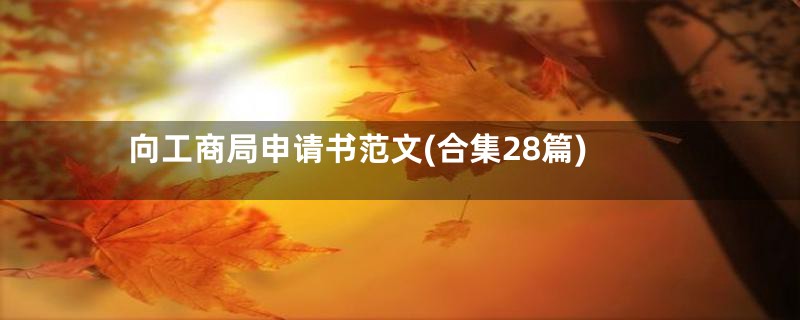 向工商局申请书范文(合集28篇)