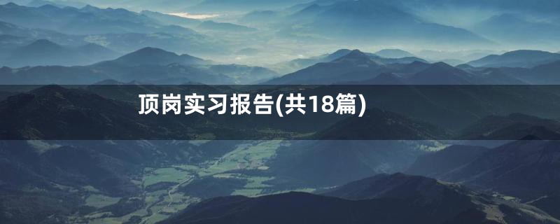 顶岗实习报告(共18篇)