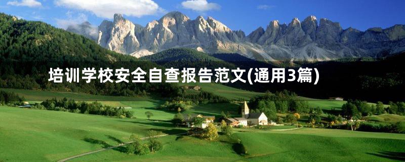 培训学校安全自查报告范文(通用3篇)