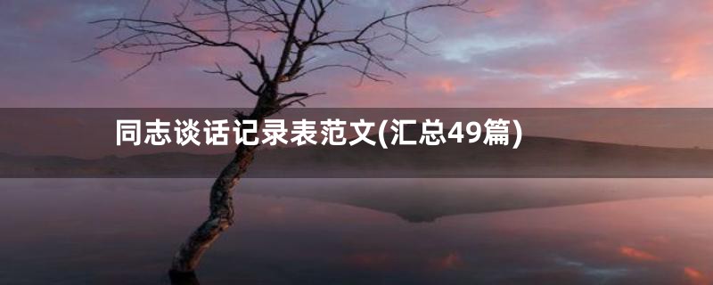 同志谈话记录表范文(汇总49篇)