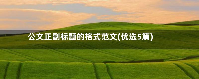 公文正副标题的格式范文(优选5篇)