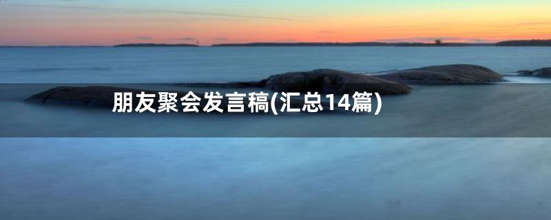 朋友聚会发言稿(汇总14篇)