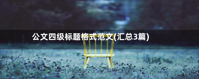 公文四级标题格式范文(汇总3篇)