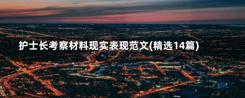 护士长考察材料现实表现范文(精选14篇)