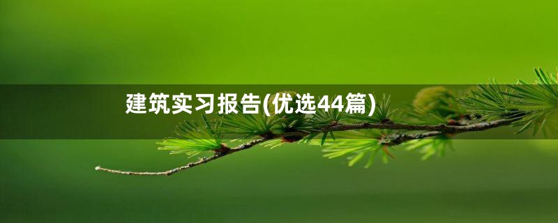 建筑实习报告(优选44篇)