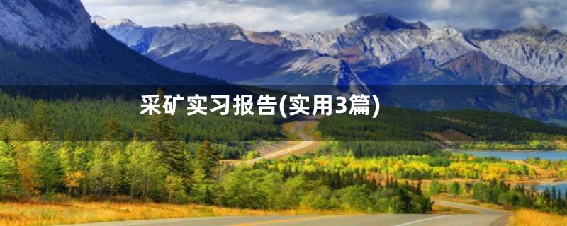 采矿实习报告(实用3篇)