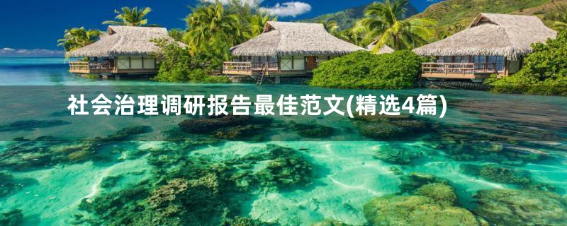 社会治理调研报告最佳范文(精选4篇)