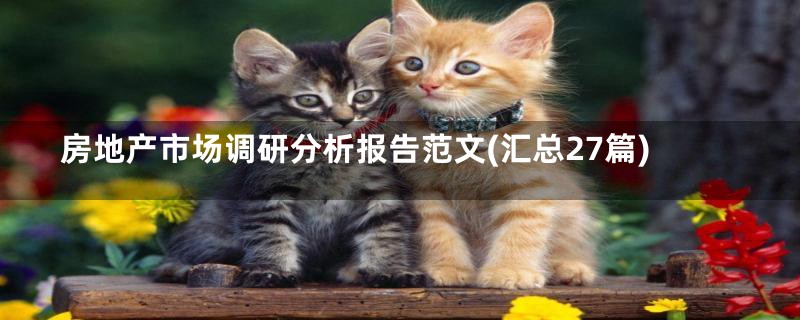 房地产市场调研分析报告范文(汇总27篇)