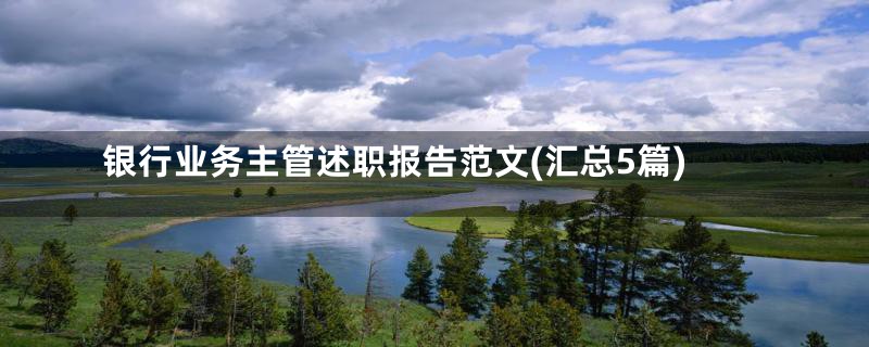 银行业务主管述职报告范文(汇总5篇)