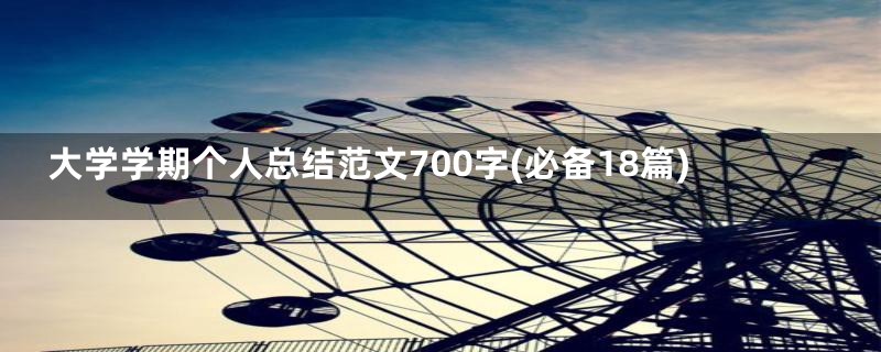 大学学期个人总结范文700字(必备18篇)
