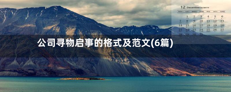 公司寻物启事的格式及范文(6篇)