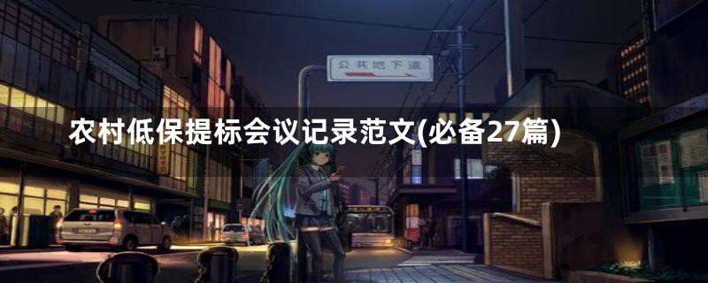 农村低保提标会议记录范文(必备27篇)