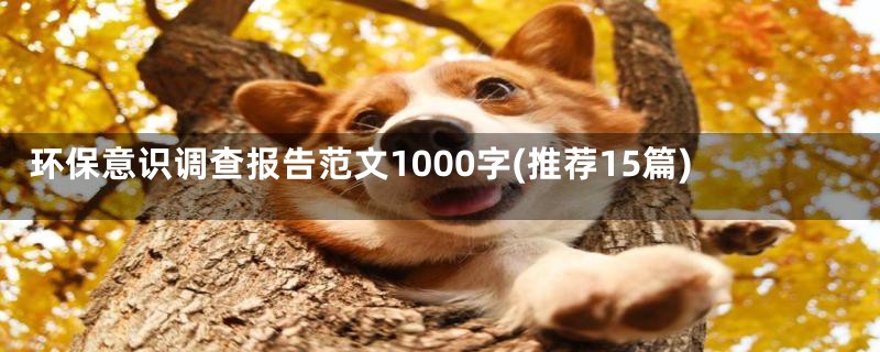 环保意识调查报告范文1000字(推荐15篇)