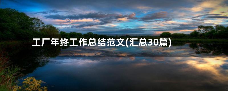 工厂年终工作总结范文(汇总30篇)