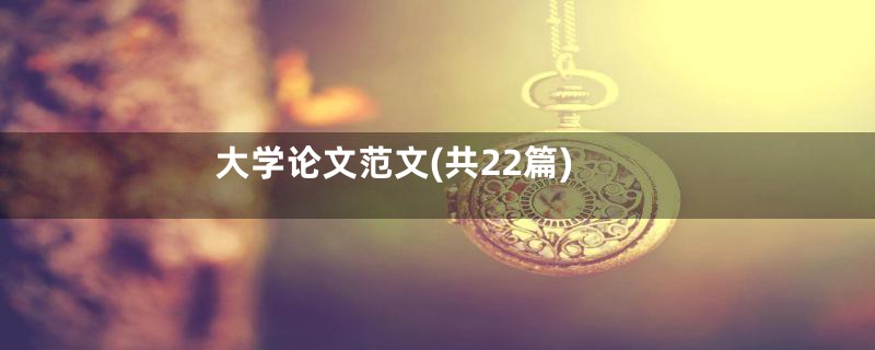 大学论文范文(共22篇)