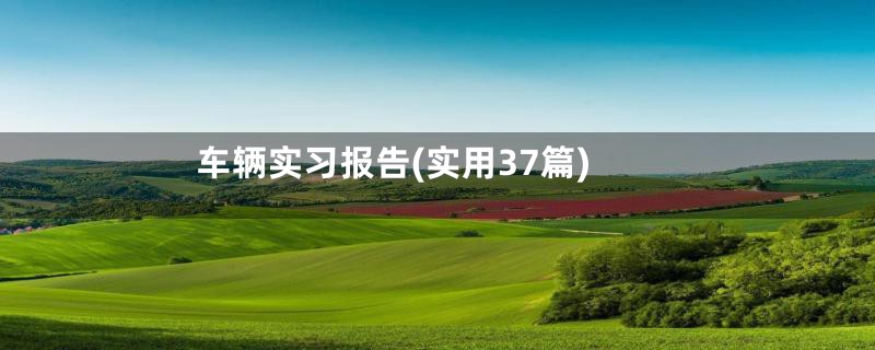 车辆实习报告(实用37篇)