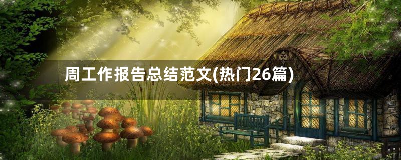 周工作报告总结范文(热门26篇)