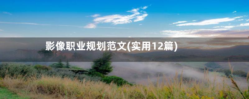 影像职业规划范文(实用12篇)