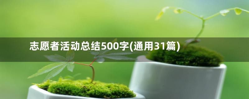 志愿者活动总结500字(通用31篇)