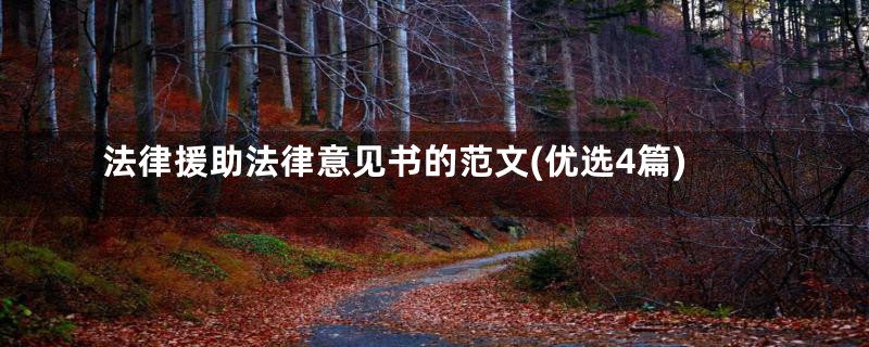 法律援助法律意见书的范文(优选4篇)
