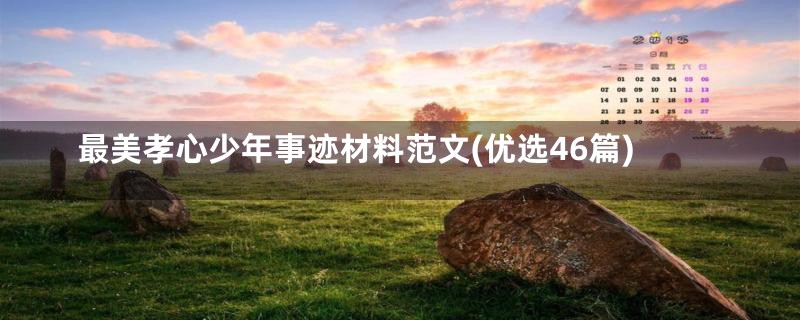 最美孝心少年事迹材料范文(优选46篇)