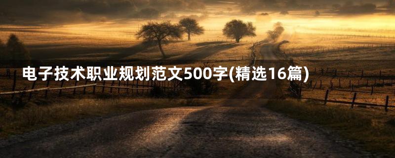 电子技术职业规划范文500字(精选16篇)