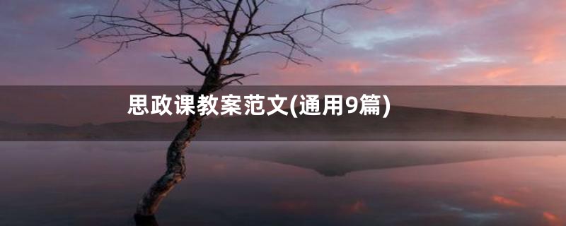 思政课教案范文(通用9篇)