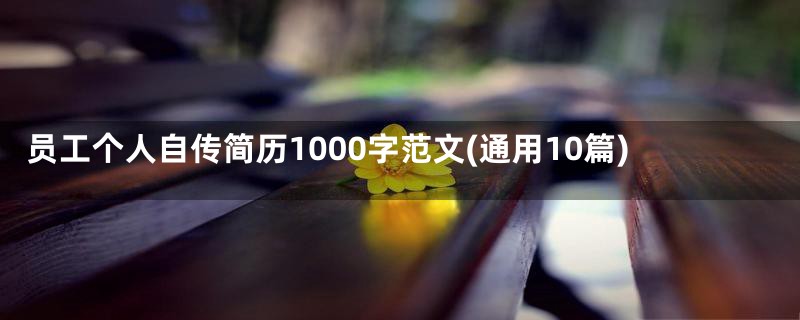 员工个人自传简历1000字范文(通用10篇)