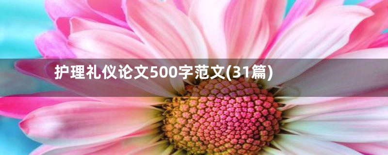 护理礼仪论文500字范文(31篇)