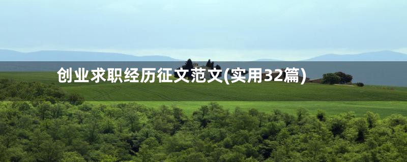 创业求职经历征文范文(实用32篇)