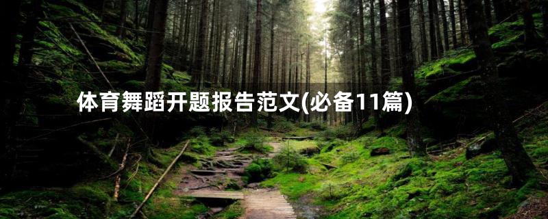 体育舞蹈开题报告范文(必备11篇)