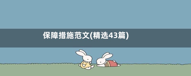 保障措施范文(精选43篇)