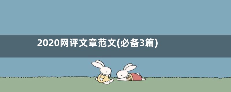 2020网评文章范文(必备3篇)