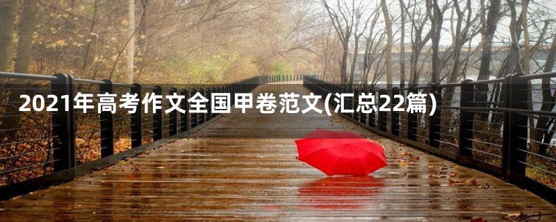 2021年高考作文全国甲卷范文(汇总22篇)