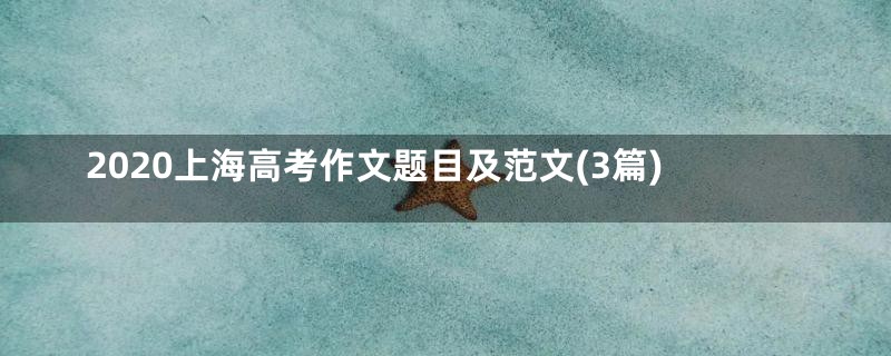 2020上海高考作文题目及范文(3篇)