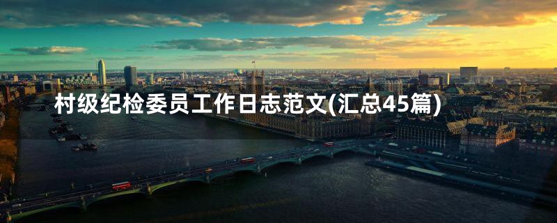 村级纪检委员工作日志范文(汇总45篇)