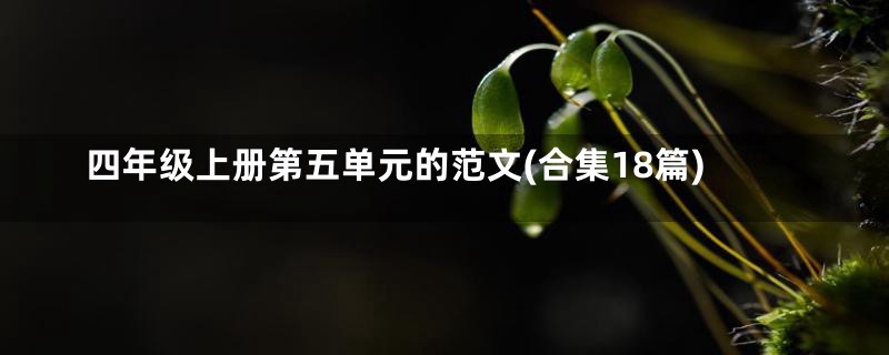 四年级上册第五单元的范文(合集18篇)