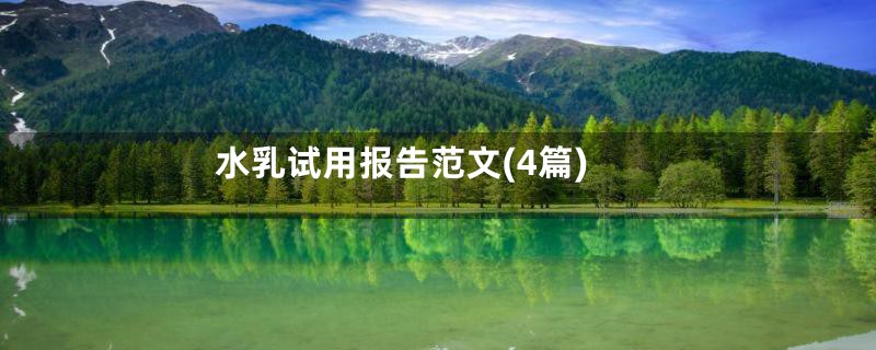 水乳试用报告范文(4篇)