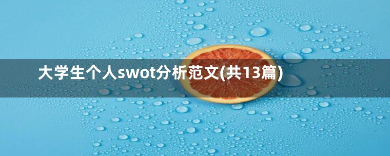 大学生个人swot分析范文(共13篇)