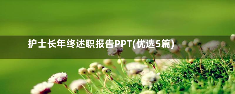 护士长年终述职报告PPT(优选5篇)
